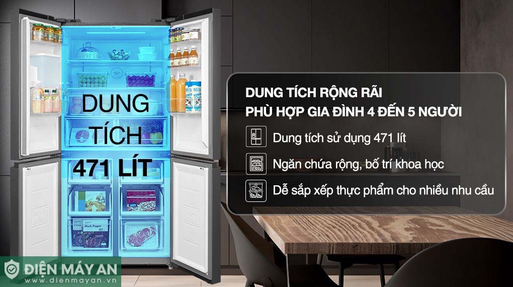 Tủ Lạnh Toshiba Inverter 471 lít Multi Door GR-RF606WI-PMV(60)-AG